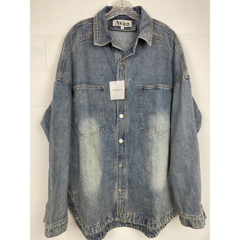 Avandress Korean Streetwear Oversized Heavy Denim Overshirt - Men's L NWT